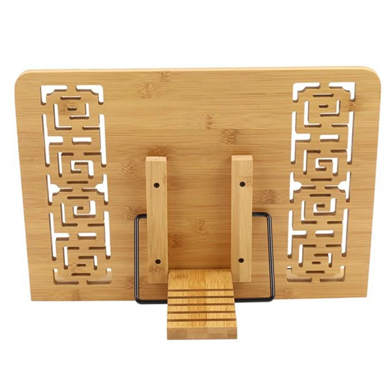 Foldable Tablet Textbook/Music File Holder/Retro Hollow Elegant Pattern Desk Bookcase Bookshelf