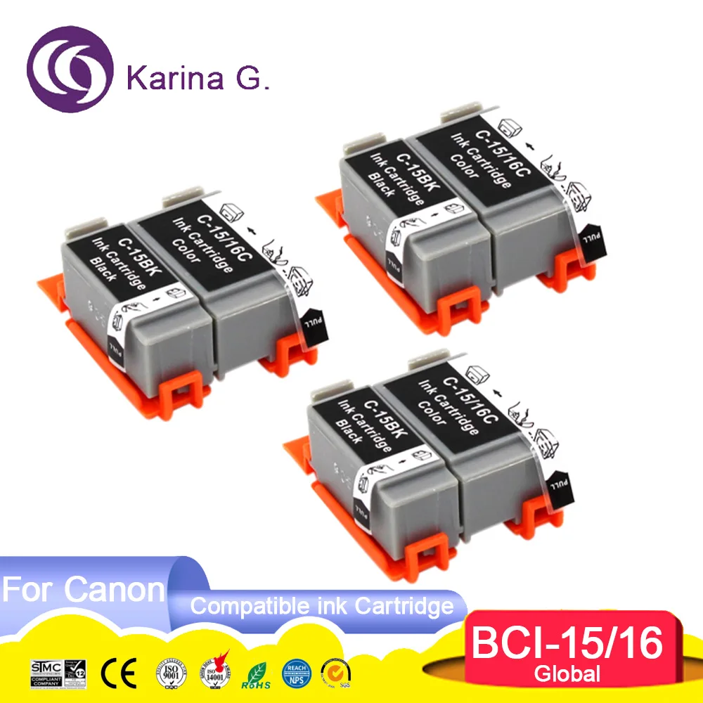 

Совместимый картридж BCI15 BCI16 BCI-15 BCI-16 для принтера Canon i70 /i80 PIXMA iP90