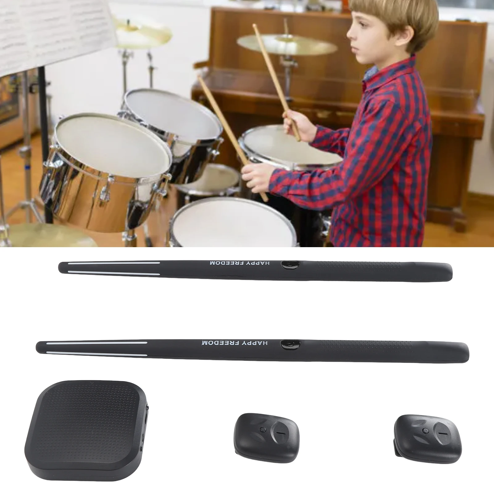 

Zk50 Virtual Drum Kit Portable Virtual Reality Drum Set Electronic Drum Set for Beginners Children Adults