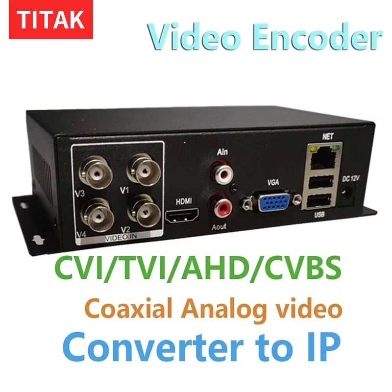 4CH CCTV Video Encoder Analog to Network Surveillanc BNC analog camera to Network converter monitors ip analog coaxial