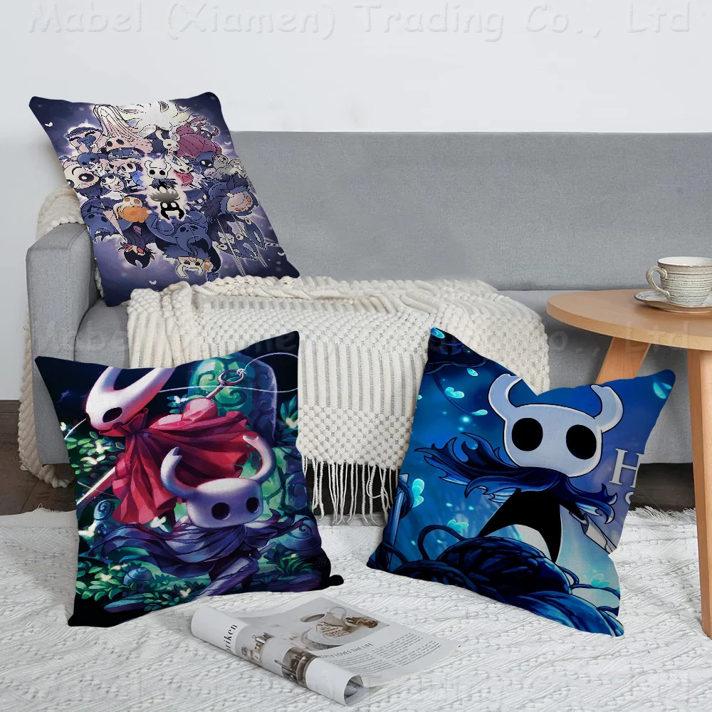 Hollow Knight Videogame Cushion Cover Car Throw Pillow Case For Sofa Car Christmas Gift 40x40cm 45x45cm