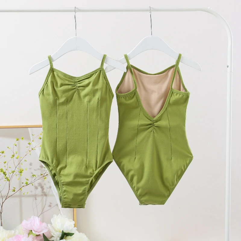 Moda sênior magro respirável novas roupas de prática de dança das crianças verão estilingue exame nível forma ballet alta elástica algodão