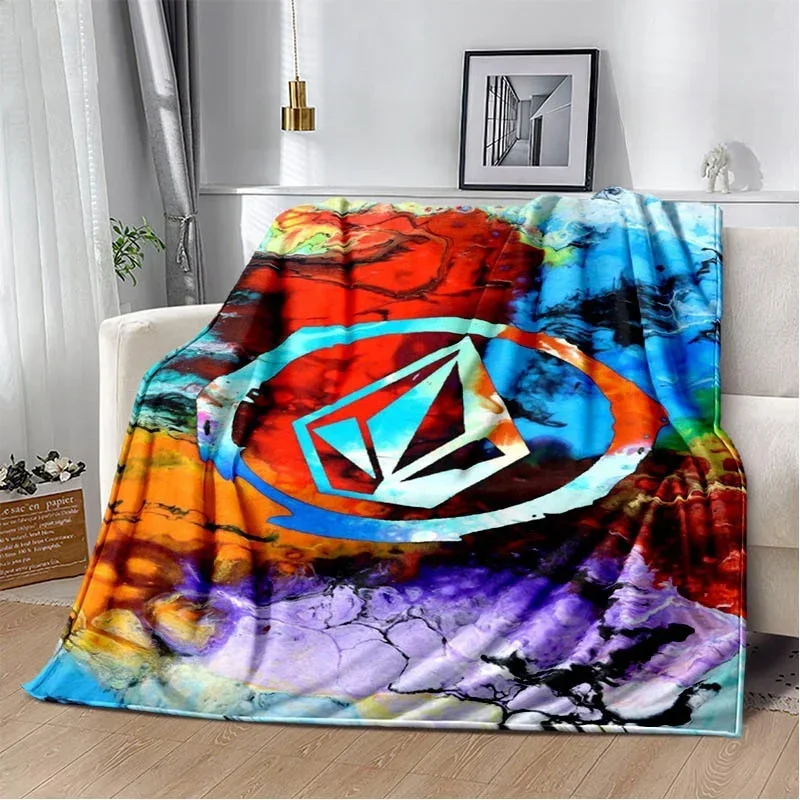 2026 Fashion V-VOLCOM LOGO Lightweight Flannel Throw Blanket,Multi-purpose Holiday Gift Blanket Warm And Soft Blankets All Seaso