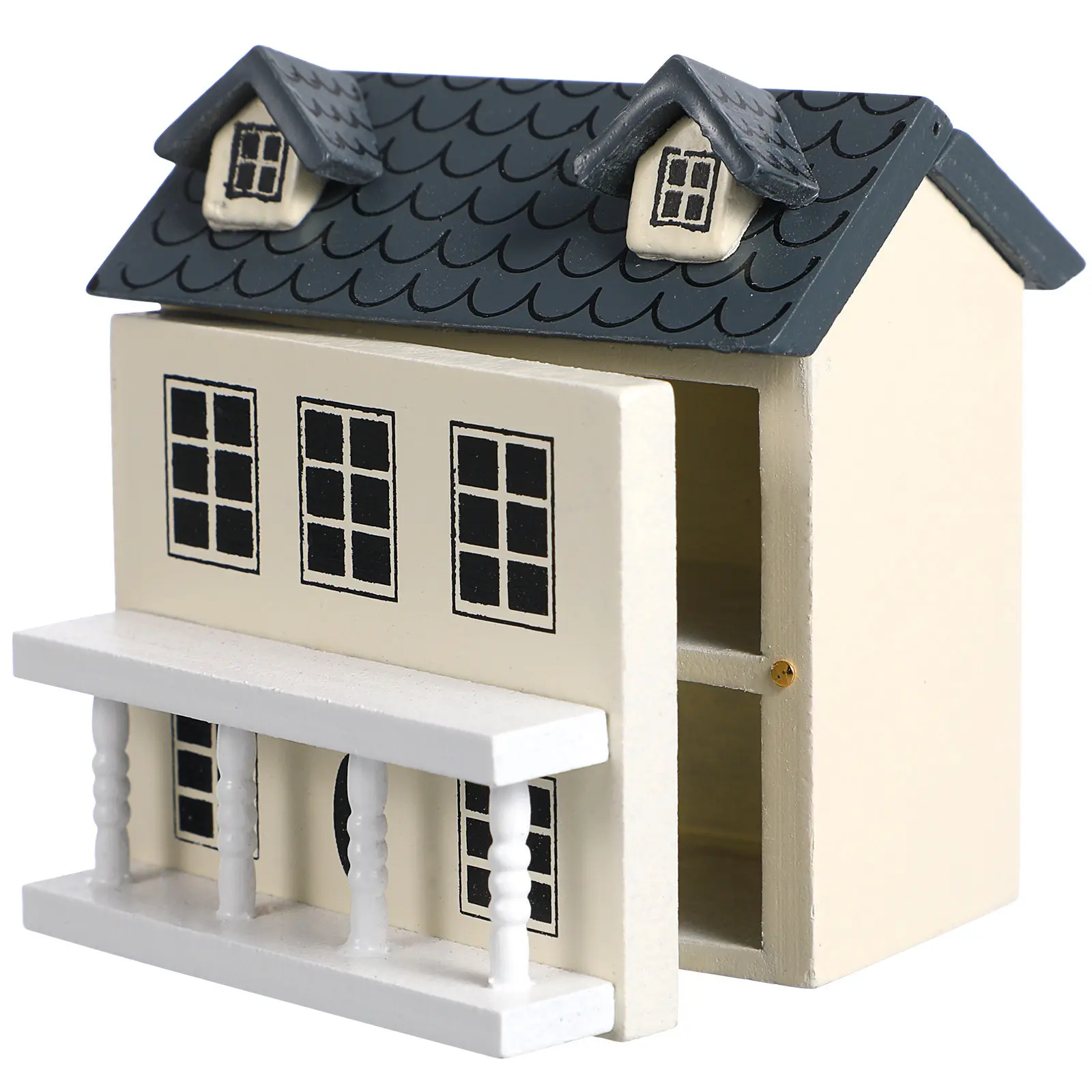 

Миниатюрный деревянный кукольный домик, декоративный миниатюрный домик-украшение, очаровательный декор для микроландшафта, романтический декор для создания сцен