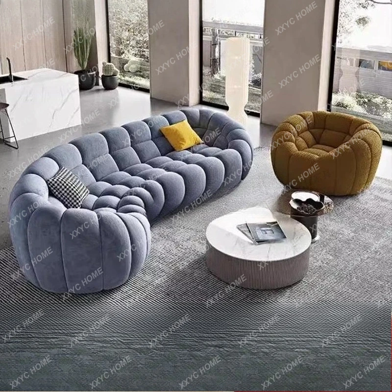 hot sale Modern simple fabric art special-shaped sofa villa art furniture curved sofa - view 2