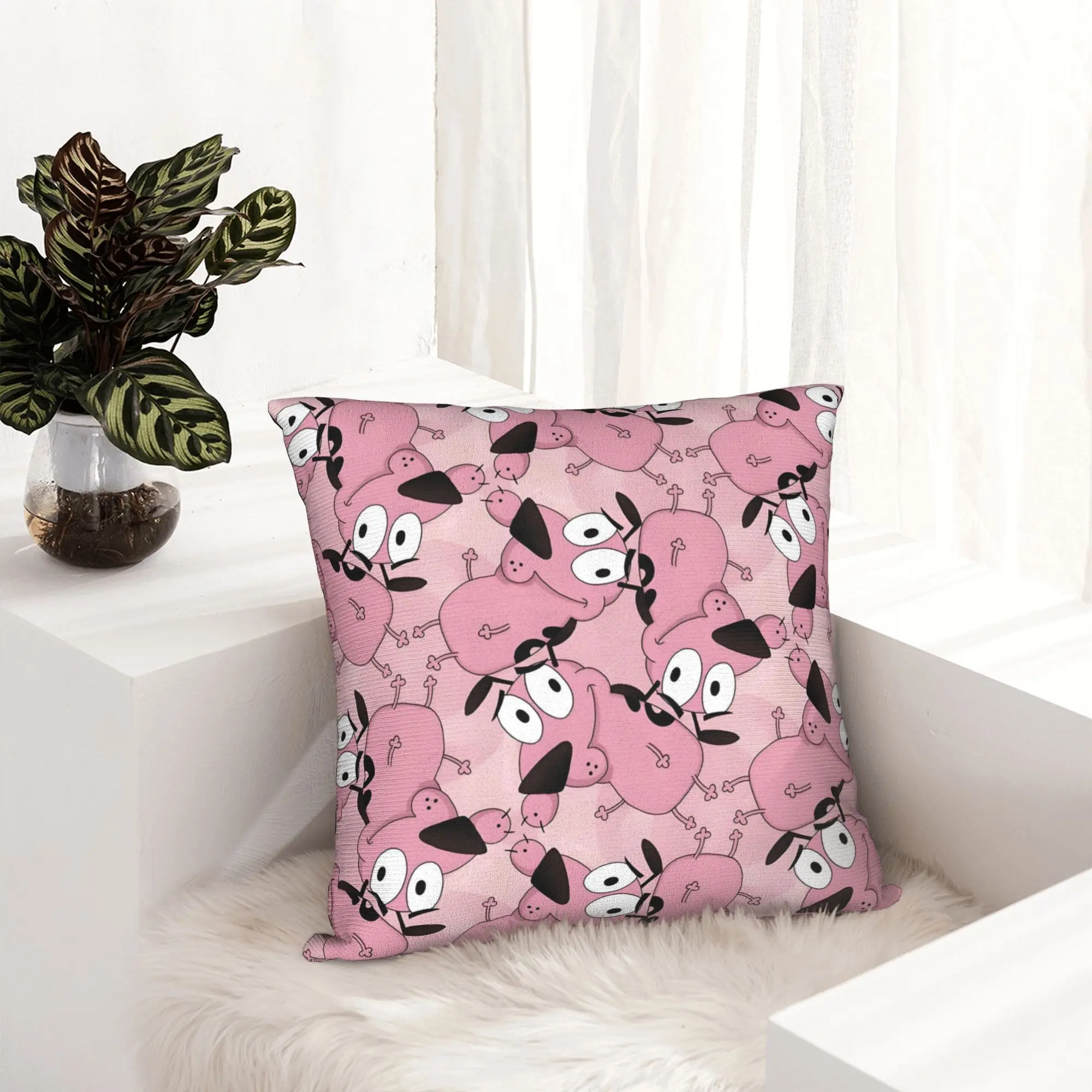 Nordic Cobarde Courage Cowardly Dog Cushion Cover Velvet Cute Miguru Dog Throw Pillow Case Living Room Decoration
