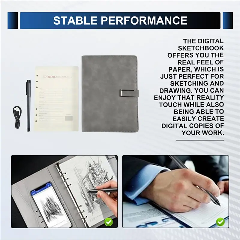 Syncify Digital Sketchbook Pro V2 Bluetooth 5.0 Smart Sync Pen & Digital Notebook Writing & Note-Taking Tool B