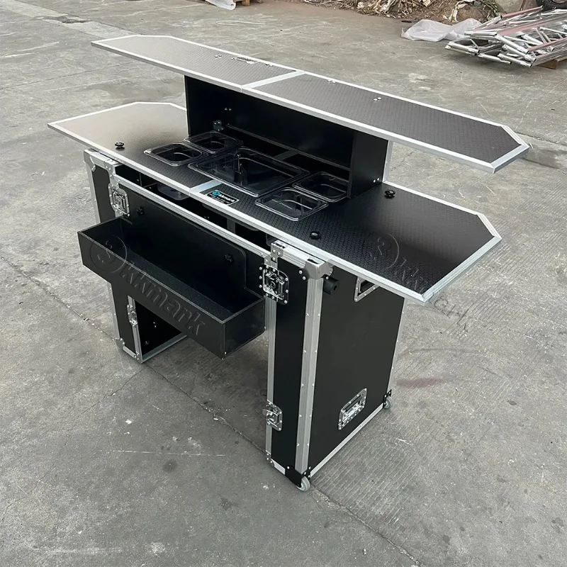 Custom Portable Folding Cocktail Bar Mobile Bar DJ Flight Case