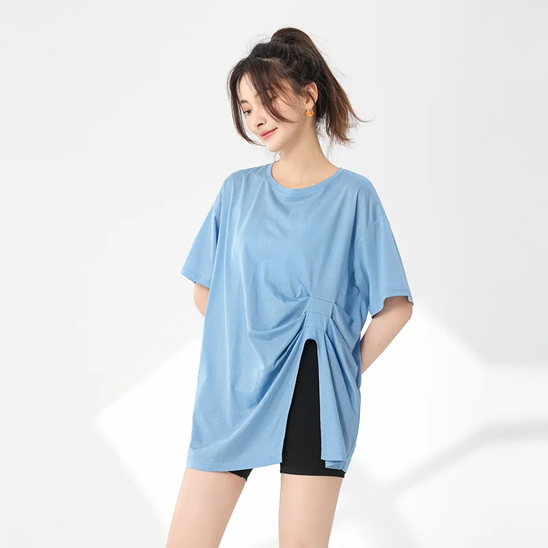 Winsleter, 8%Silk 54%Cotton Elegant T-Shirt, Woman Short Sleeve Pleating, Casual OL Commute Tops, 2024 Summer Autumn T46020QC