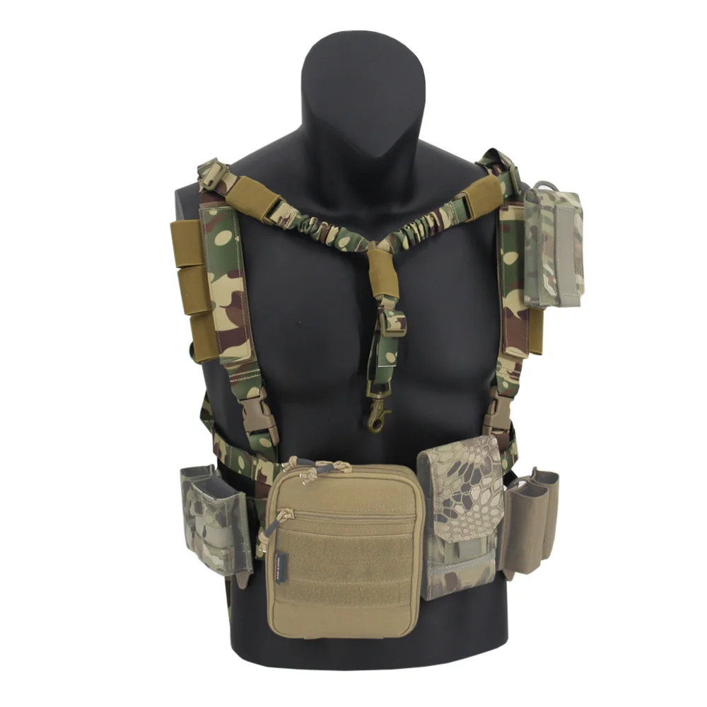 Lighweight Tactical Vest Airsoft Chest Rig Vest Molle System Hunting Combat Vest With Gun Sling