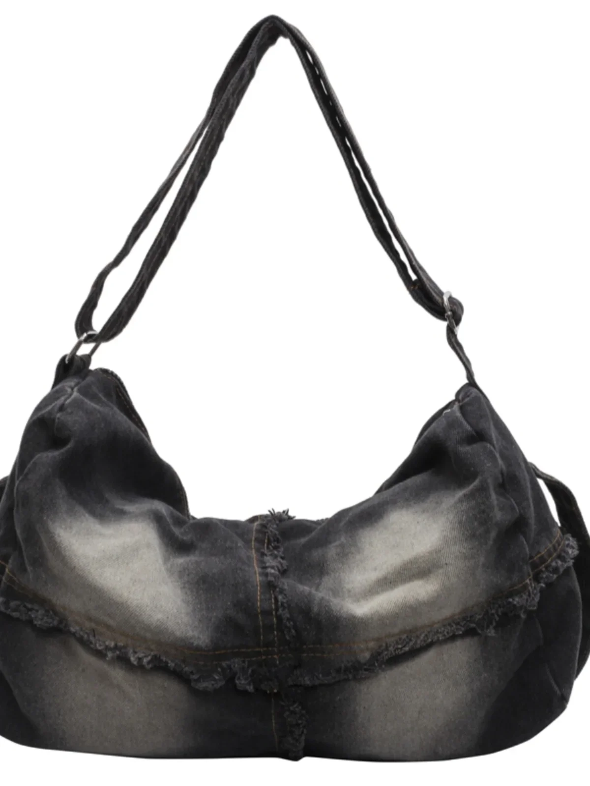 

2025 new women's denim canvas crossbody bag large capacity commuter travel shoulder bag American retro trend fashion work travel