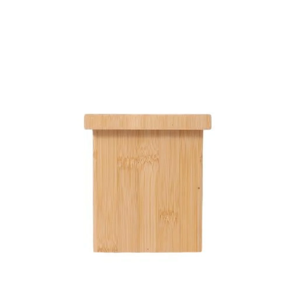 Bamboo Square Utensil Holder with Swivel Kitchen Organizer Eco-Friendly Durable Water-Resistant Countertop Storage Solution