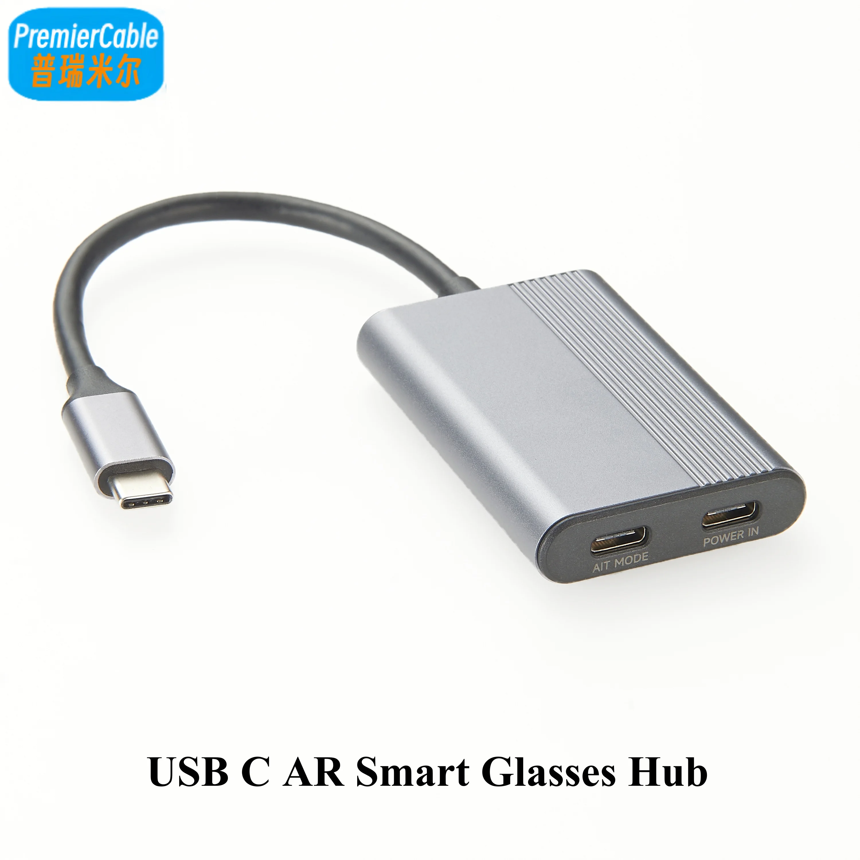 AR Smart Glasses USB C Hub, 2-Port USB-C Hub with DP Alt Mode Video Output 4K@60Hz, 100W PD Fast Charging for Switch, Steam Deck