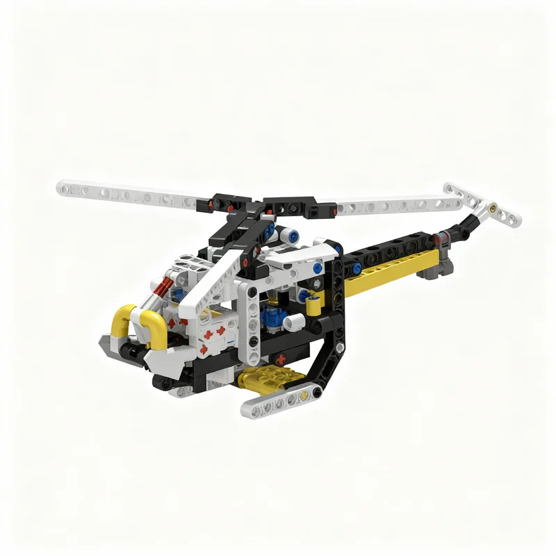 191 pièces de blocs de construction techniques MOC, modèle d'hélicoptère, assemblage d'architecture, jouet DIY, cadeaux de Noël, idée créative éducative