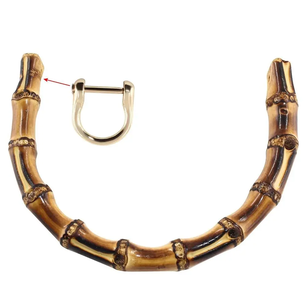 New Detachable Bamboo Purse Handles With Buckle 15.5CM Handbag Band Handle U-Shaped Shoulder Bag Strap Gift Box