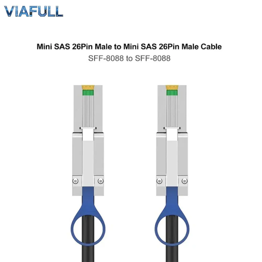 SFF-8088 to SFF-8088 Mini SAS HD Cable 26P – 6G External SAS Lead Wire for Server Rack/Storage Array, 28AWG, Copper, Molded