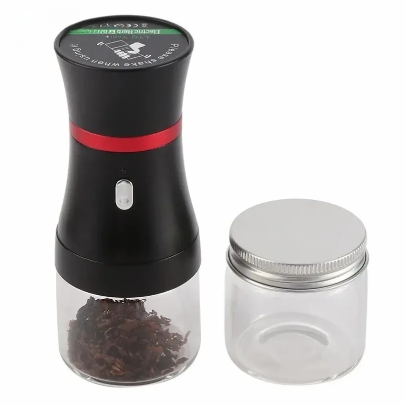 High Power 6-Blade Electric Dry Herb Grinder, 20,000 RPM High Speed Tobacco Crusher with USB Charging, Smoking Accessories