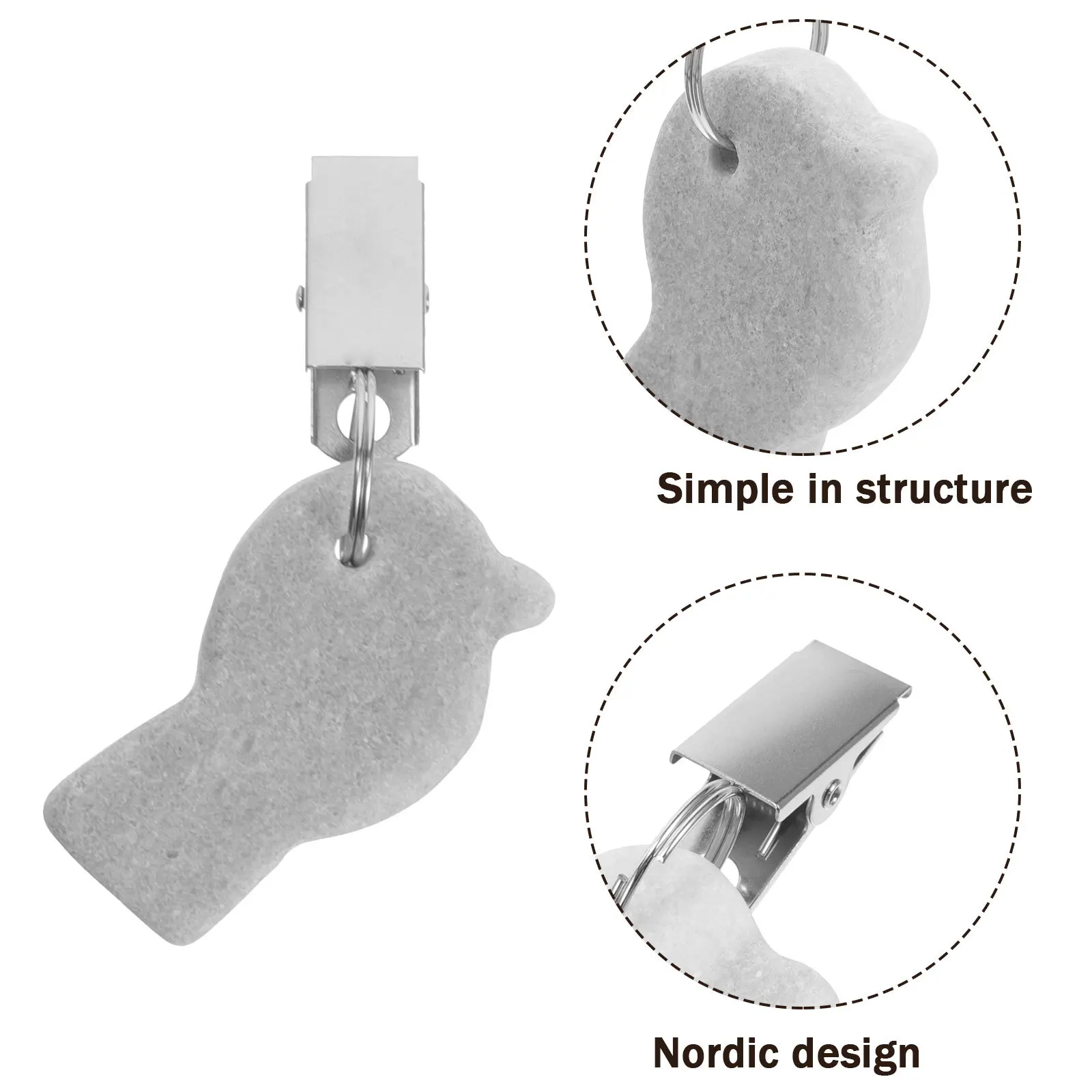 

4Pcs Tablecloth Clips Nordic Stone Iron Clip Weights for Outdoor Tables Picnic Camping Dining Room Decor