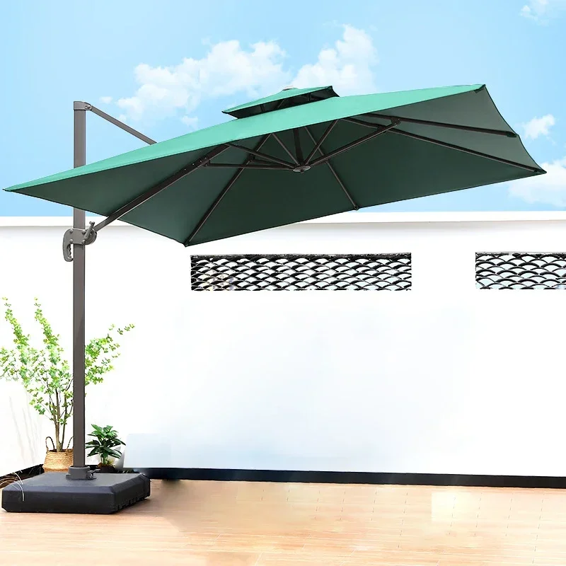 Outdoor Furniture Garden Double Canopy Umbrella Cantilever Large Parasol 3.5m Patio Parasol Economic Umbrellas For Beach