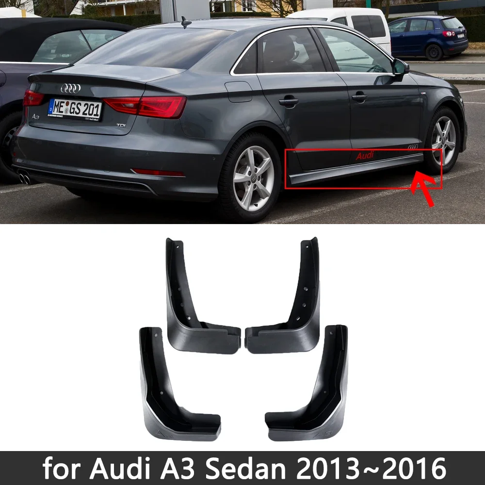 for Audi A3 8v Sedan Sportback 2013 2014 2015 2016 2017 2018 2019 2020 Mud Flaps Mudguards Splash Guards Fender Front Accessorie