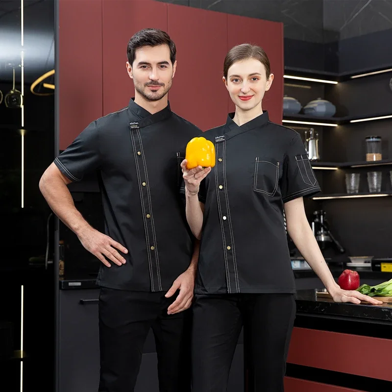 เชฟร้านอาหาร JAS unisex mouwen Chef-Kok JAS Mennen vrowen keuken kleding bakkerober