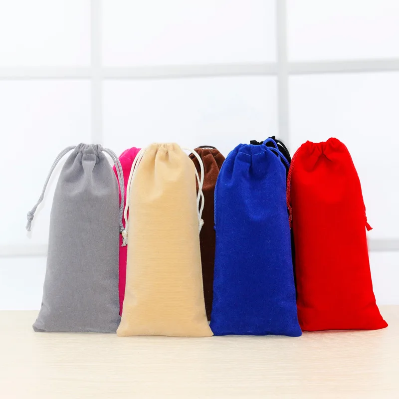 Retail from 1 pc 10x25 15x30 20x30 25x35 cm Large Big Size Black Velvet Drawstring Bag Pouch For Packaging Display Gift Bags
