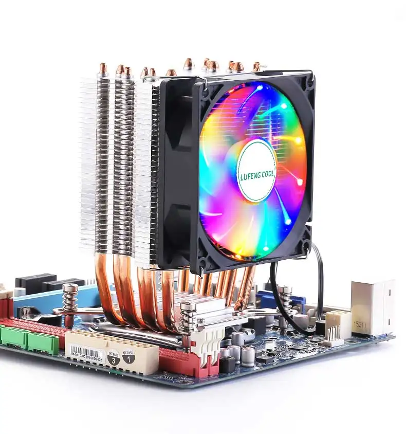 Lufengcool-4つのヒートパイプを備えたサイレントファン,金属製のクーラー,4ピン,rgb pc intel lga 2011 2011-3 x79 x99