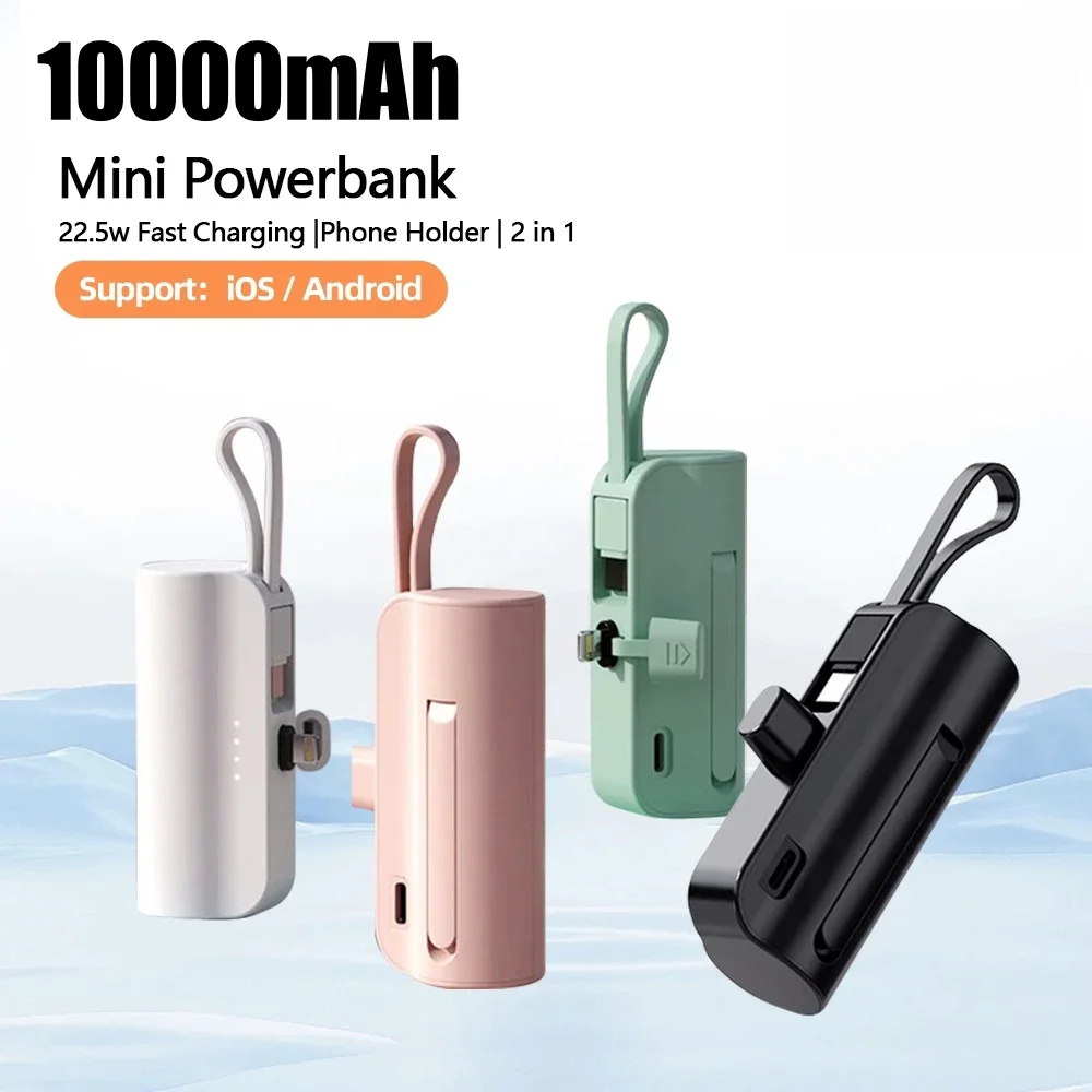 

Capsule Mini Wireless Power Bank Large Capacity 10000mAh Fast Charging PowerBank Emergency External Battery for iPhone Type-c