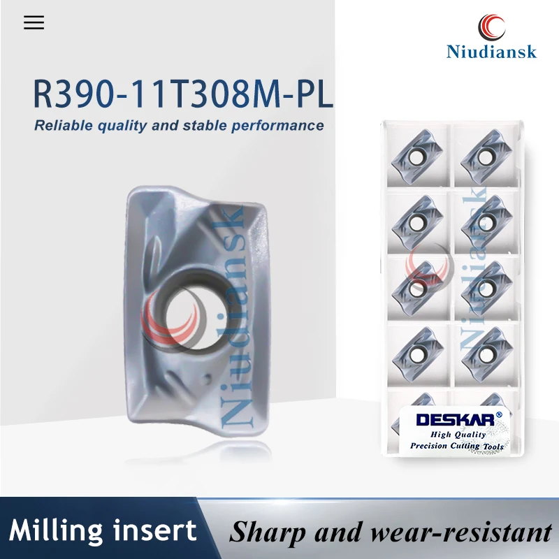 

CNC lathes Process Milling Blades R390-11T308M-PL LF90 Milling Blade Cermet Blades Process lathes Material Parts Cutting Tools