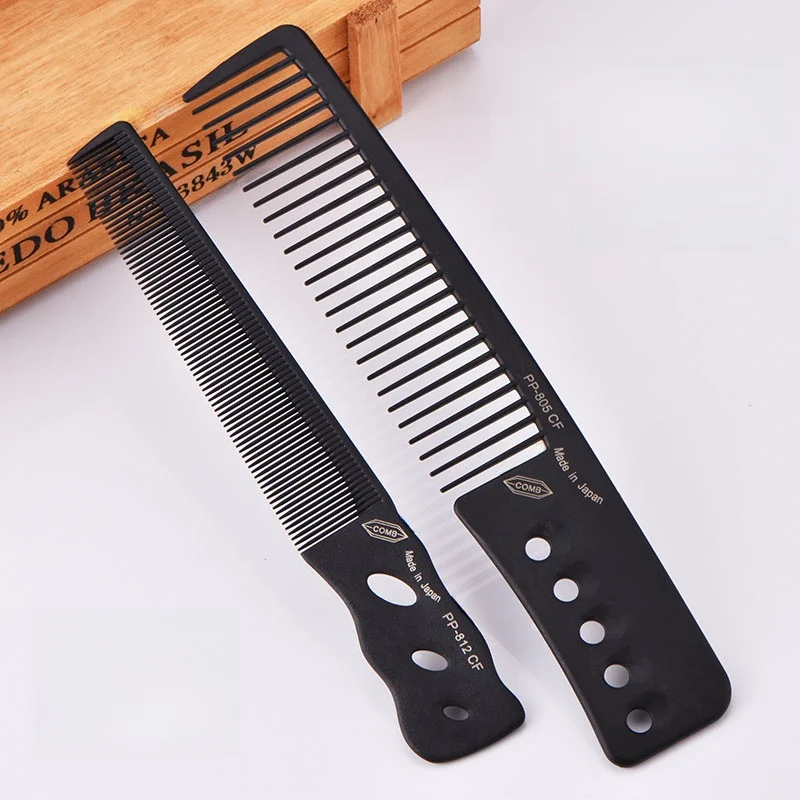 

Special Hard Carbon Fiber Hair Comb for Men Profional Hairst Use Carbon Steel Flat Top Comb Durable Hair oming Tool