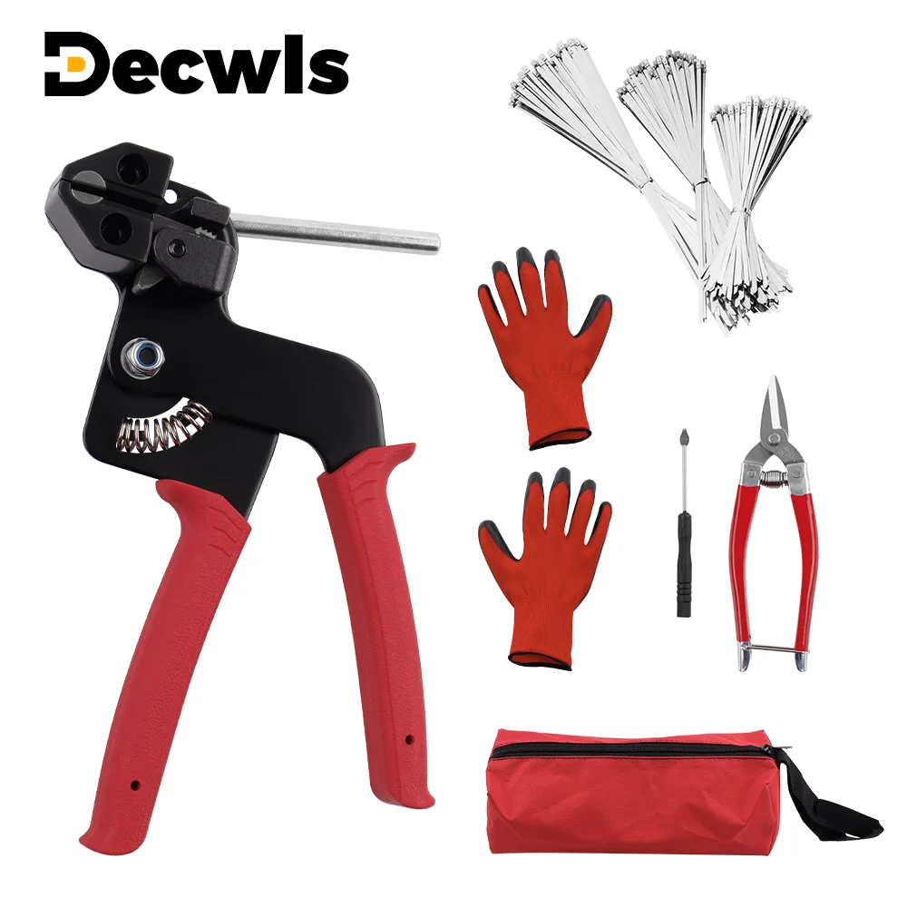 

Cable Tie Pliers Kit Self-Locking Cable Tie Tightening Cutting Tool, With 150 PCS Cable Ties For Exhaust Pipes Automobile, Fence