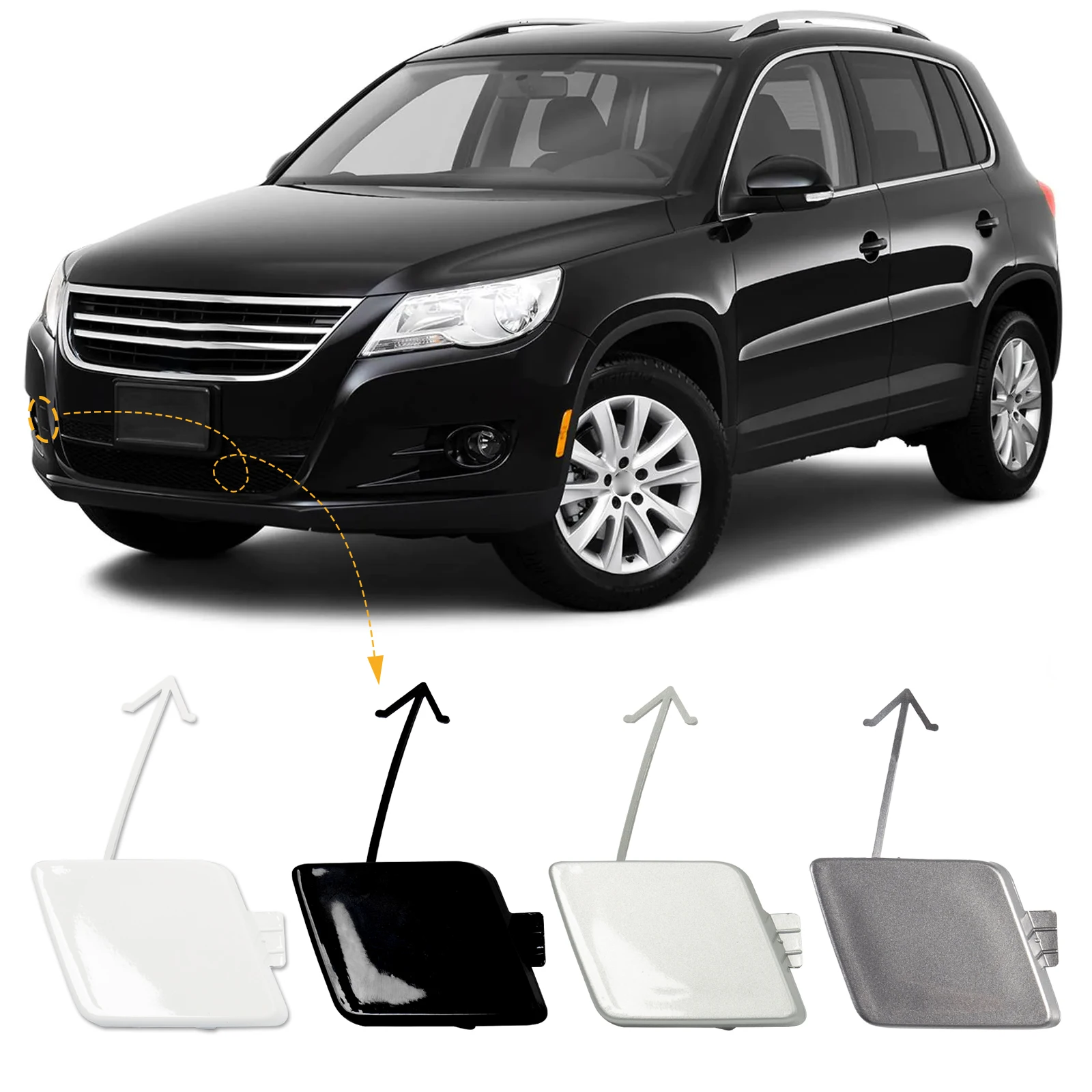 Front Bumper Tow Hook Cap Towing Eye Cover For VW Tiguan 2009-2011 5N0807241 Car Accessories