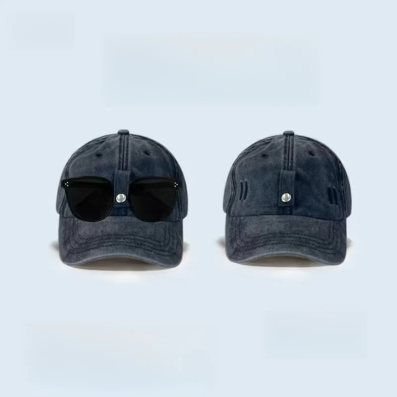 Unisex Sommer-Baseballkappen mit Brille, Pilotenmütze, Persönliche Hip-Hop Schirmmütze für Damen und Herren, Outdoor-Sport Sonnenschutz-Caps