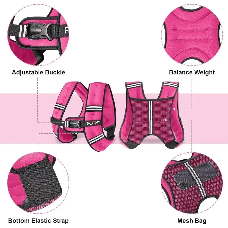 Weighted Vest Woman Men 5lb/10lb/15lb/20lb/25lb/30lb Weights with Reflective Stripe