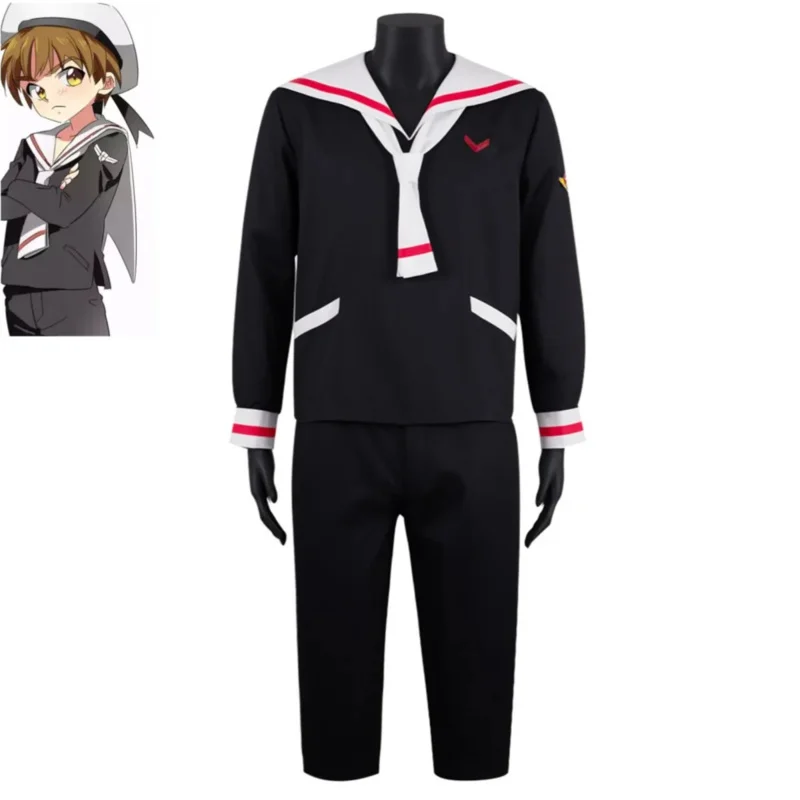 Anime Card Captor Sakura Karte Entführer Kinomoto Sakura Li Syaoran Cosplay Kostüm Perücke Schuluniform Mann Frau Campus Seemann Anzug