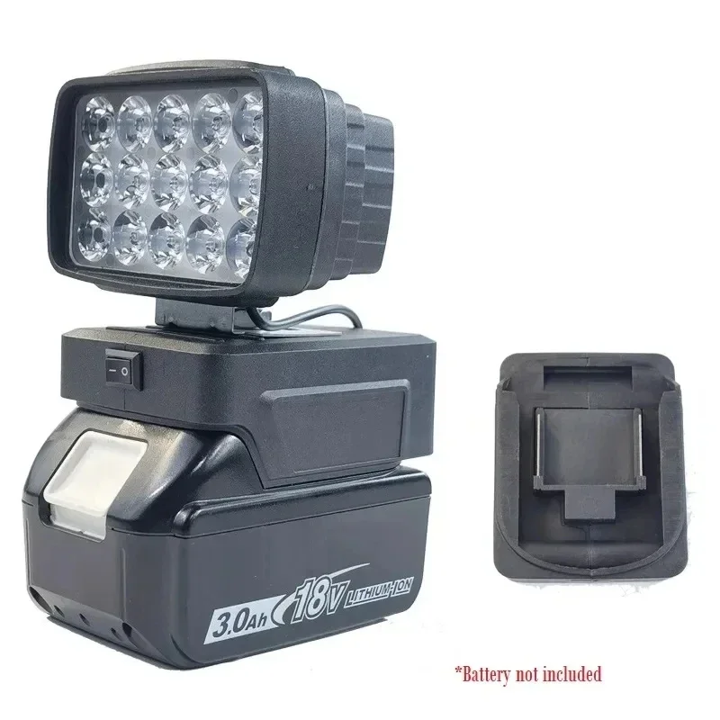 Working LED light with USB charger and switch Makita 18V lithium-ion battery cordless emergency floodlight handheld flashlight