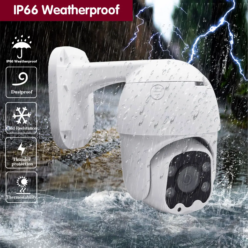 10X Zoom 4K POE PTZ IP Dome Security Camera Outdoor Color Night Vision CCTV Network Surveillance Cameras 8MP Two Way Audio 5MP