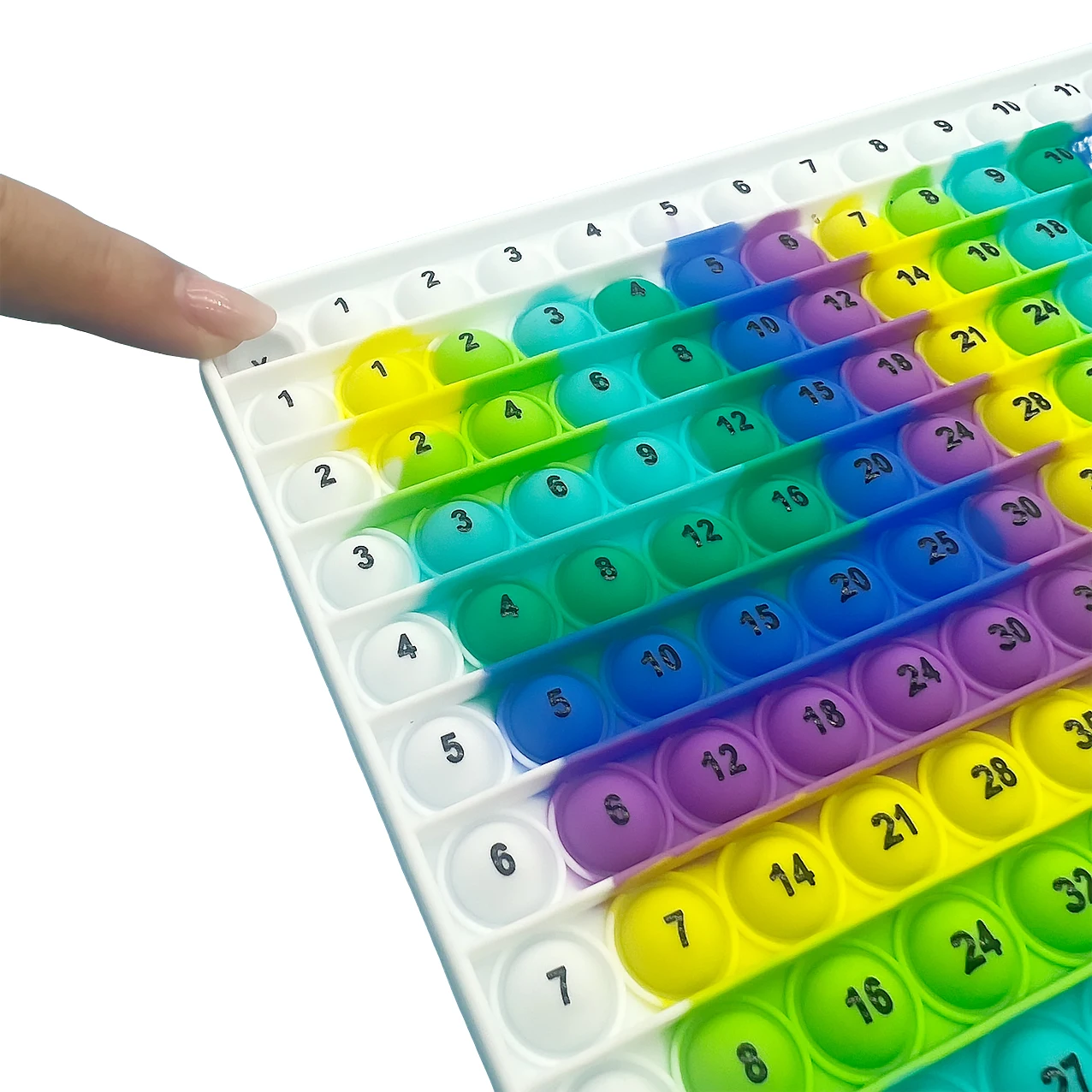 12x12 乗算算数フィジェットトイ、プッシュバブル付き、3歳以上のお子様向けの数学学習練習アクティビティ