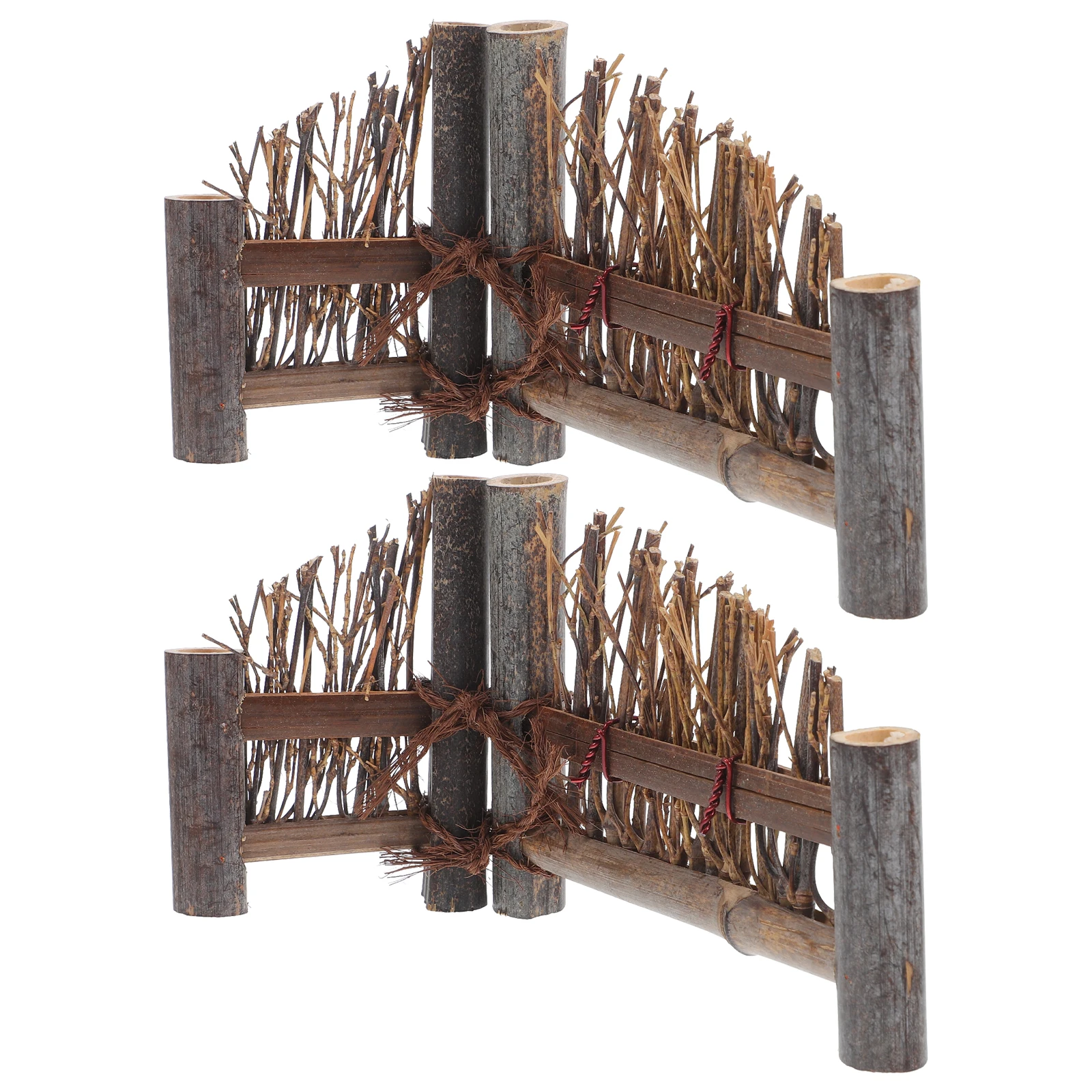 

2Pcs Bamboo Fence Mini Screen Bonsai nament DIY Materials Decor Photo Prop Small Landscaping
