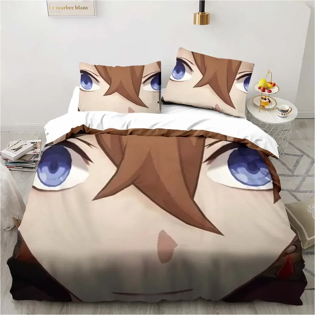 

Cartoon Anime Genshin Impact Game Bedding Set for Bedroom Bedspreads for Bed Linen Comefortable Duvet Cover Quilt and Pillowcase