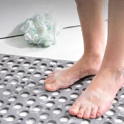 Bath Mat Non-Slip Shower Carpet With Drainage Holes Strong Suction Cups Design Bathroom Mat Anti-slip Shower Mat For Home