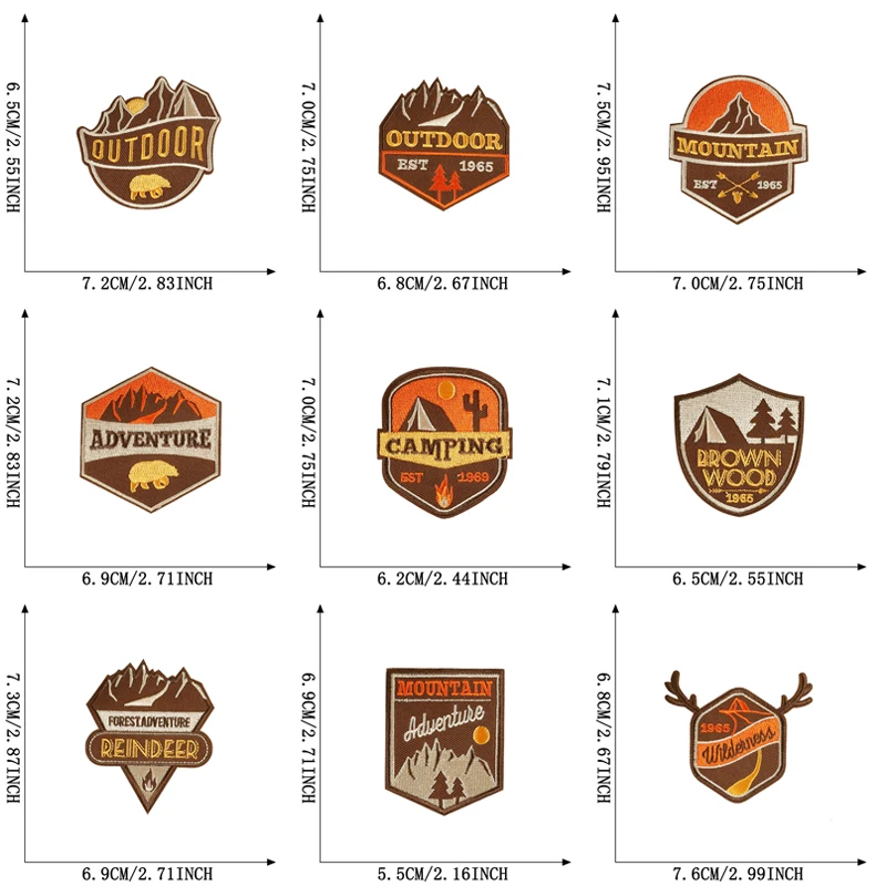 9 teile/los Patches Für Jacken Outdoor Kleidung Eisen Auf Gestickte Buchstaben Aufkleber Pack Abzeichen Nähen Thermoadhäsive Applikation Mochila – Detail 2