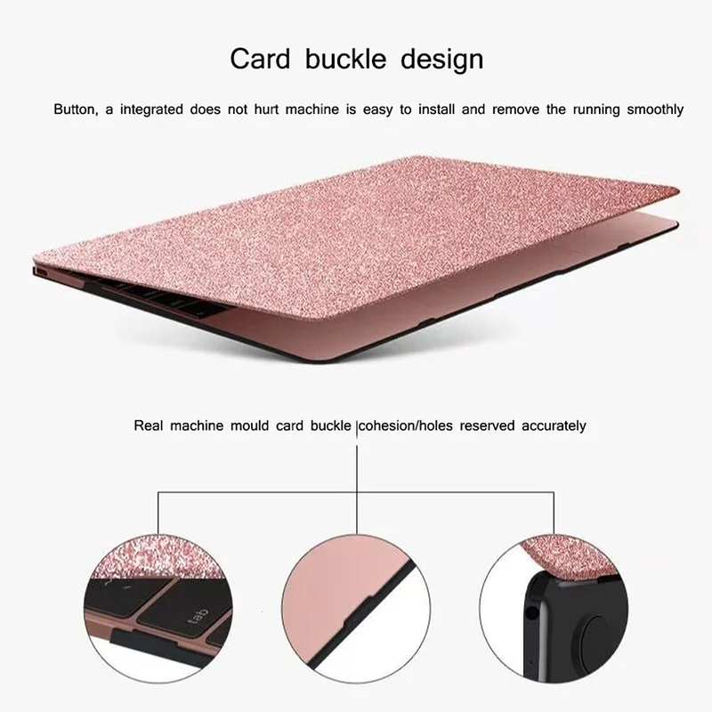 Glitter  Laptop Case For Macbook Retina Air Pro 13 14 12 15 16 inch With Touch Bar Cover For Mac book Pro 13 M1 Case A2338 A2337