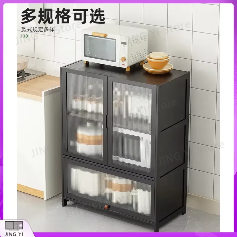 Kitchen Cabinet Organizer Storage Closet Cabinet with Shelves for Utensils Cookware Pots Pans Bowls Plates Glassware Display