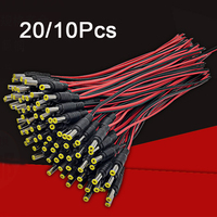 20/10Pcs 5.5 X 2.1mm Male Female Plug 12V Dc Power Pigtail Cable Jack for Cctv Camera Connector Tail Extension 12V DC Wire