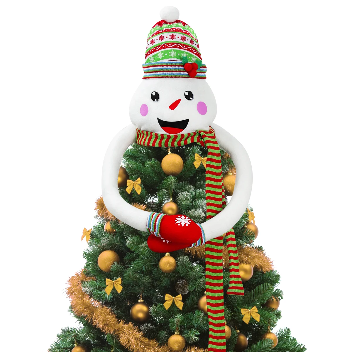 

PRETYZOOM Christmas Tree Topper Snowman Hugger Christmas Snowman Treetop Hugger for Winter Holiday Home Party Decor