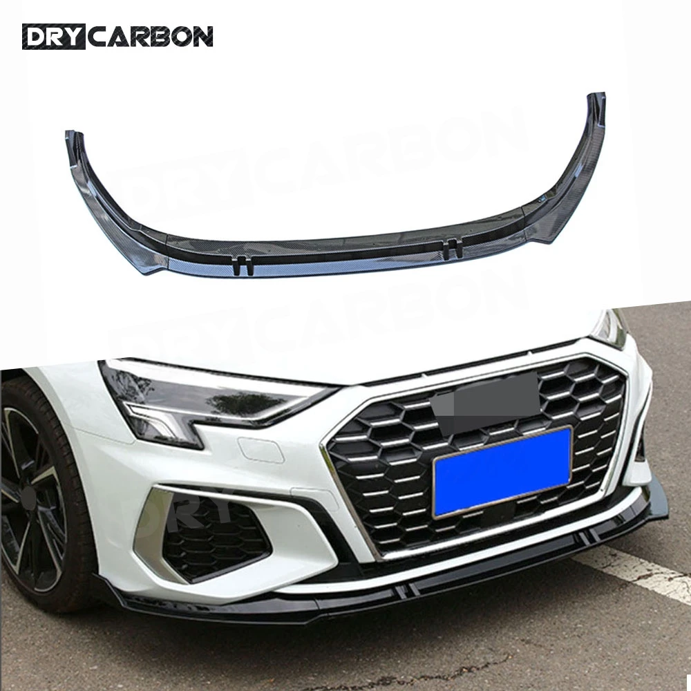 

for Audi A3 Sline Sport 2021+ ABS Front Bumper Lip Spoiler Chin Car Bumper Guard Body Kits Accessories
