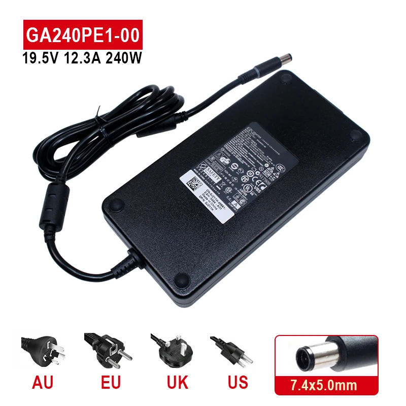 19.5V 12.3A 7.4*5.0mm ADP-240AB D Charger Laptop Adapter 240W For Dell Alienware M15x M17x M18X R2 X51 M4700 M6700 M6800 J211H