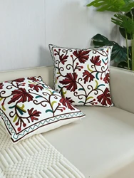 1pc, Red Leafs Embroidery Pillow Cover Soft Cozy for living room Bedroom Sofa, Pillow Core Is Not Included