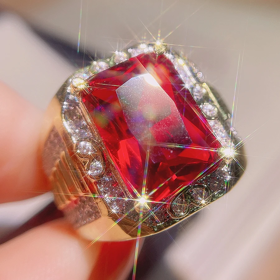 2022 NEW Luxury Ring for Women Geometry Classic Large Gemstones Banquet Queen Engaged Christmas Party Gift  Jewelry Wholesale